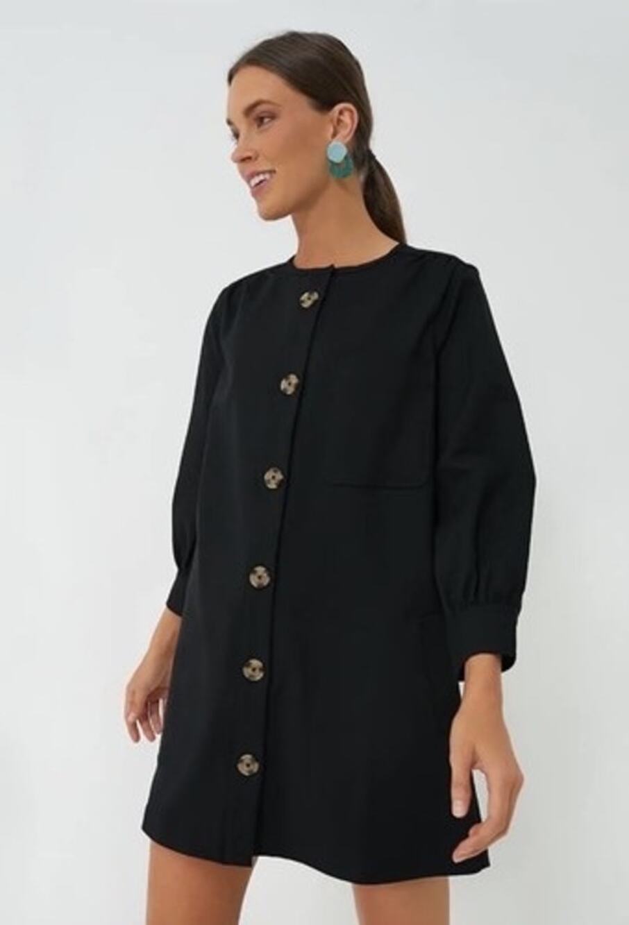 Tuckernuck Black Blake Shift Shirt Dress